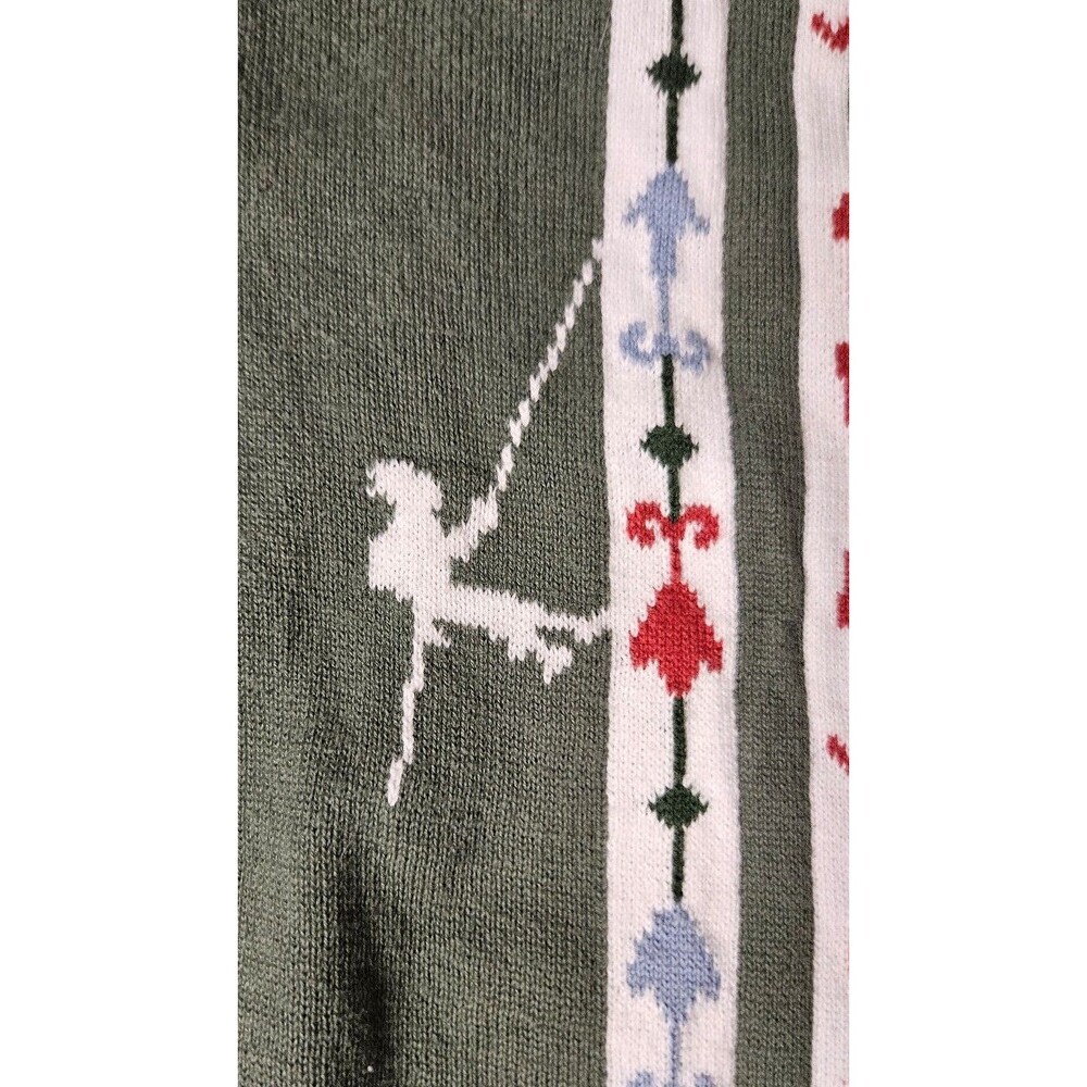 Disney Matterhorn Bobsleds Men's XXL Knitted Green Striped Polo Collar Disney - Picture 5 of 11
